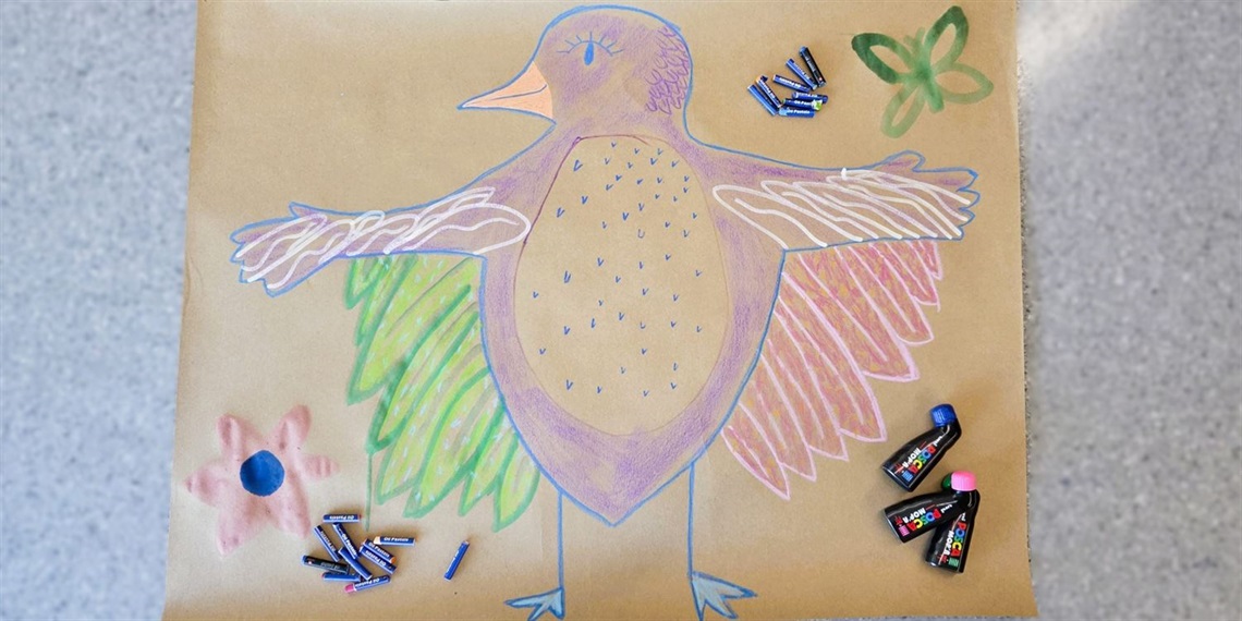 Large scale bird painting. Courtesy of Logan Art Gallery.