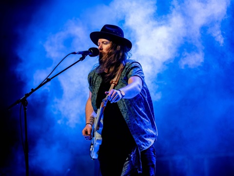 Musician performing on stage
