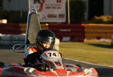 Young man go karting
