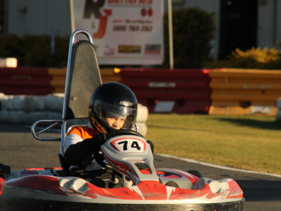 Young man go karting